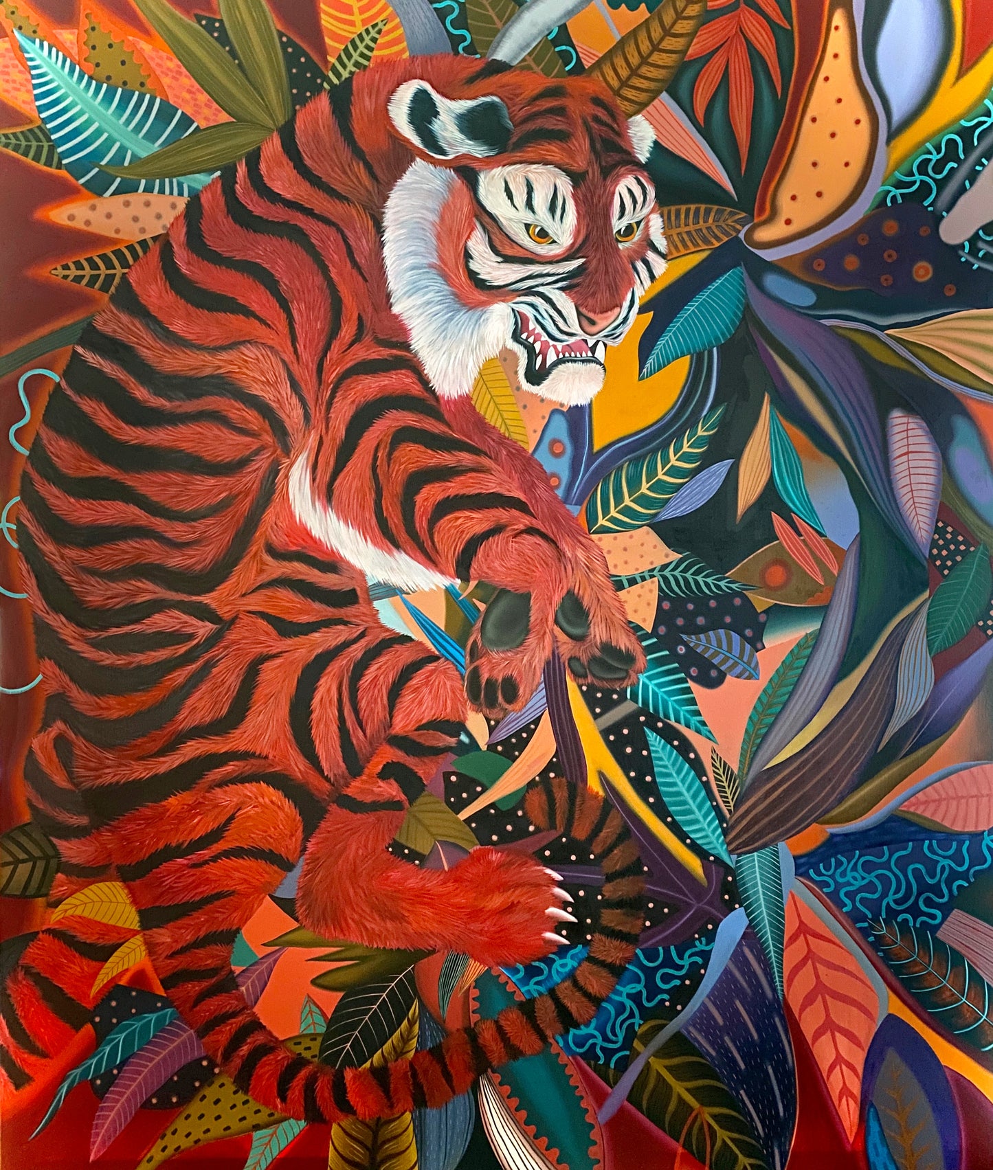 The Red Tiger Oil Painting 